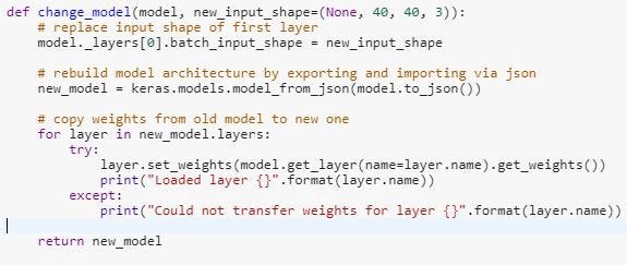 How to change input size of pre-trained models in Keras?