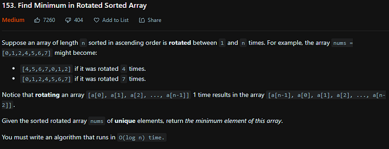 LeetCode 153. Find Minimum in Rotated Sorted Array — Python Solution