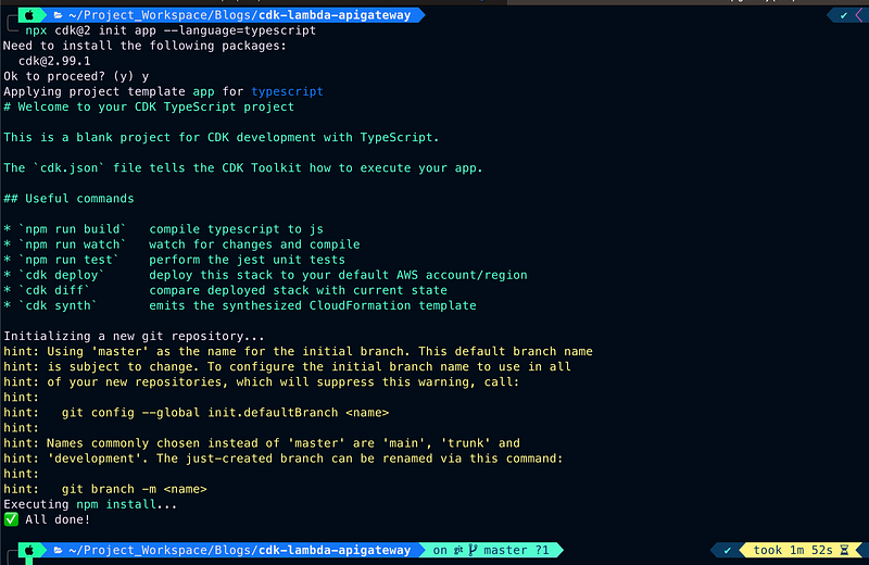 🚀 Getting started with AWS CDK + Typescript