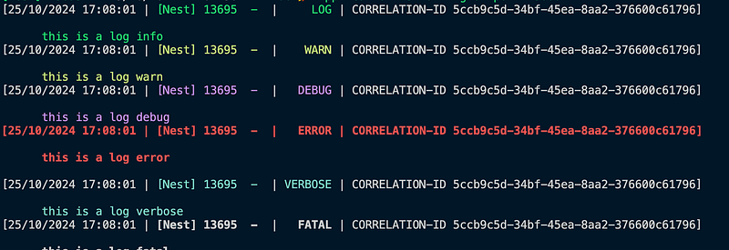 NestJS 10 : Adding a custom logger with correlation IDs
