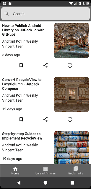 Simple RSS Feed Reader — Jetpack Compose