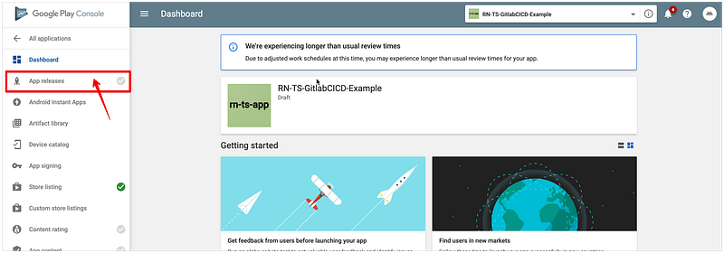 Set up a release for app on Google Play console and publish to Internal ...