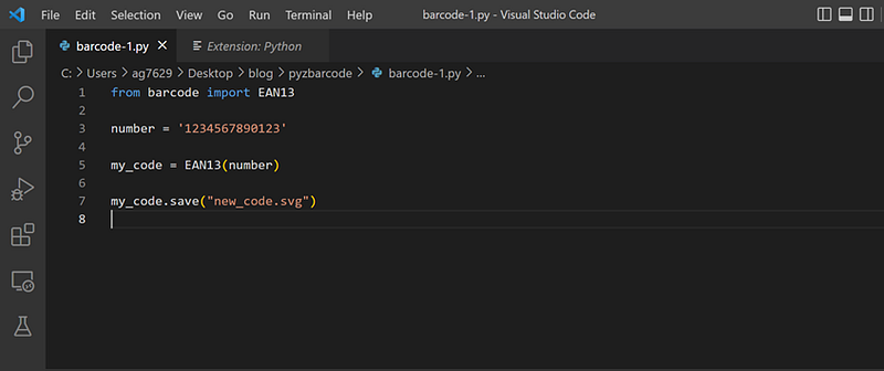Create Bar Codes Using Python