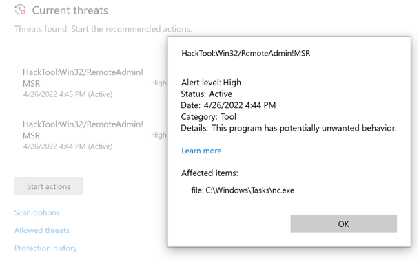 Evade Windows Defender reverse shell detection with Powercat