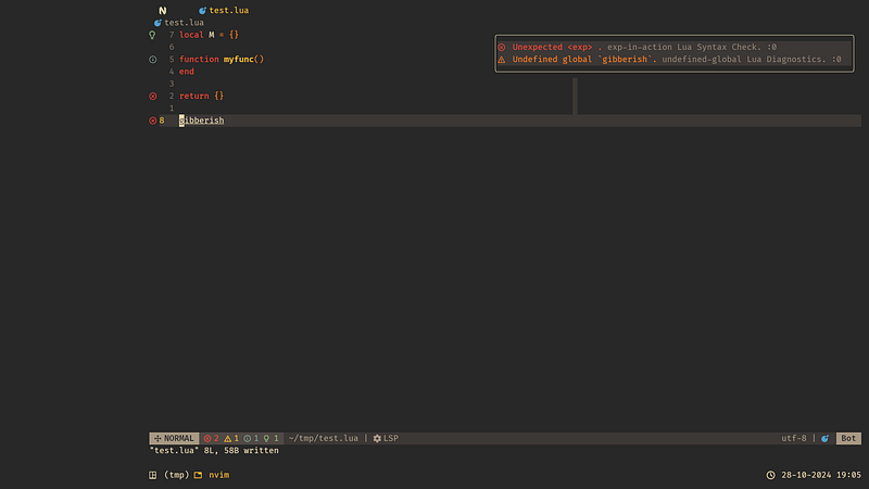 Five ways to display LSP diagnostics in Neovim