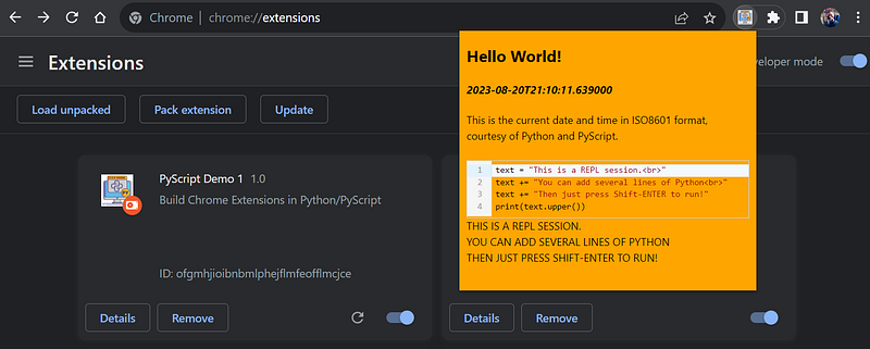 Write Chrome Extensions in Python (Part 1)