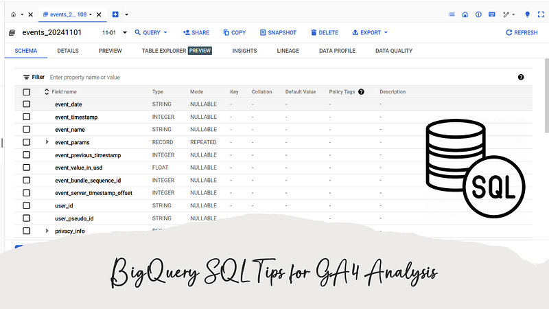 Essential BigQuery SQL Tips for GA4 Analysis