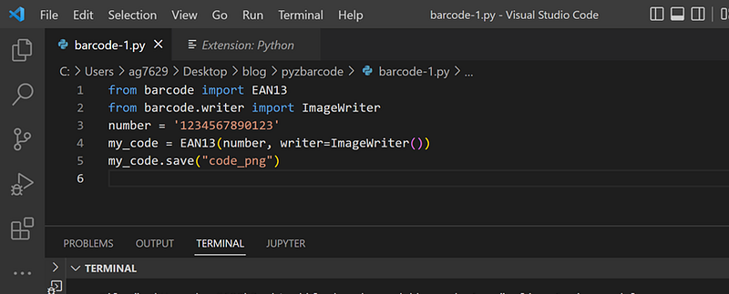 Create Bar Codes Using Python