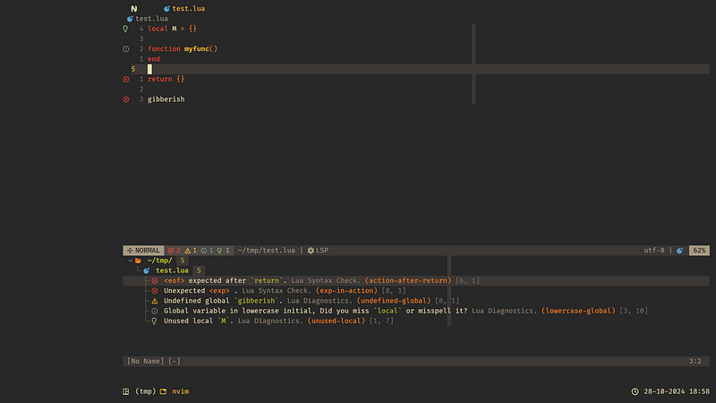 Five ways to display LSP diagnostics in Neovim