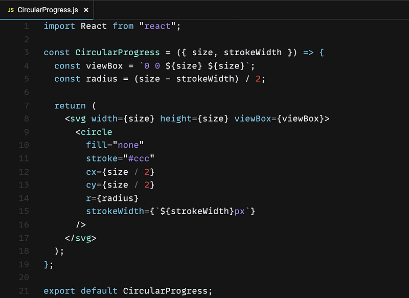 How to create an animated SVG circular progress component in React?