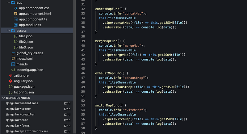 MergeMap vs ConcatMap vs ExhaustMap vs SwitchMap vs ForkJoin