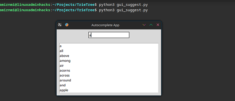 Creating a Python Autocomplete App with Tkinter and Trie Tree