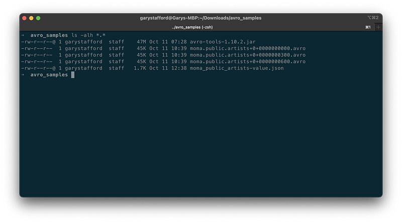 Working with Apache Avro files