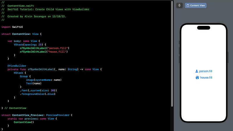 SwiftUI Tutorial: Create Child Views with ViewBuilder