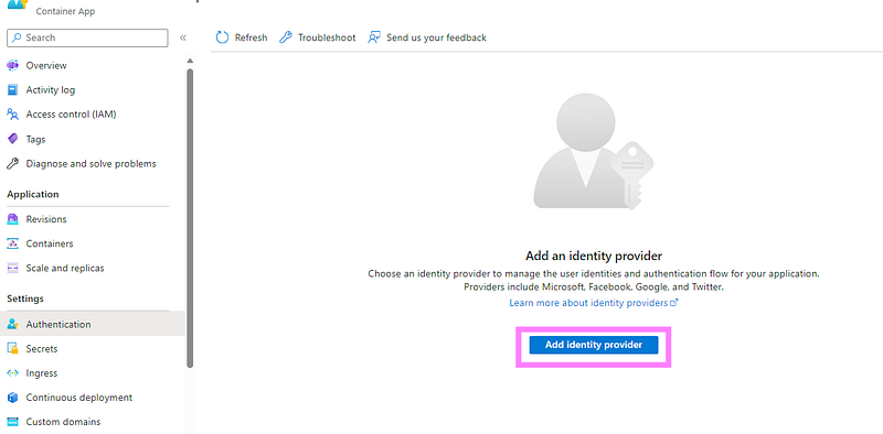 Azure Container Apps Authentication Functionalities