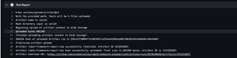 Running a RobotFramework test on GitHub actions