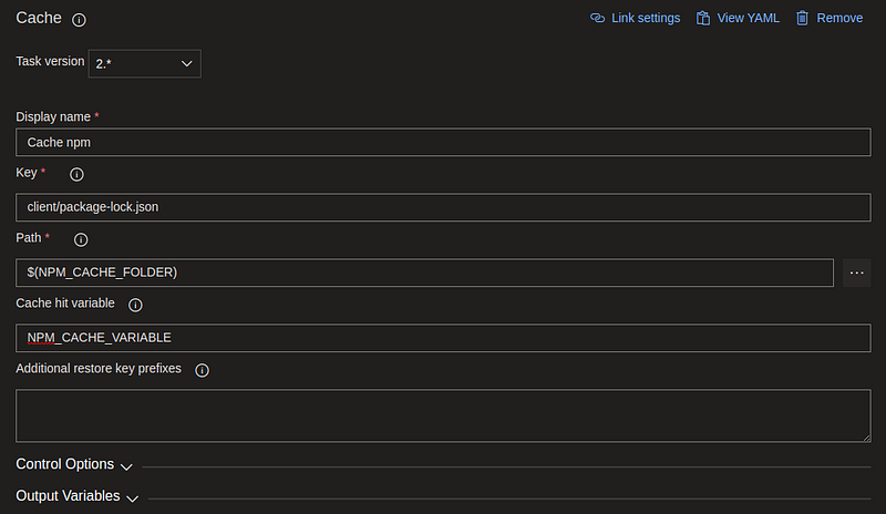Cache Node Modules in Azure Pipelines