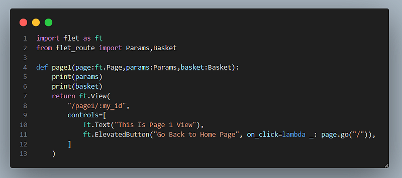 How to create a multi-page application using Flet (Flutter in Python)