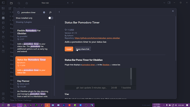 How to Add a Pomodoro Timer In Obsidian App