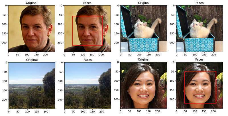 Detect faces using OpenCV (python)