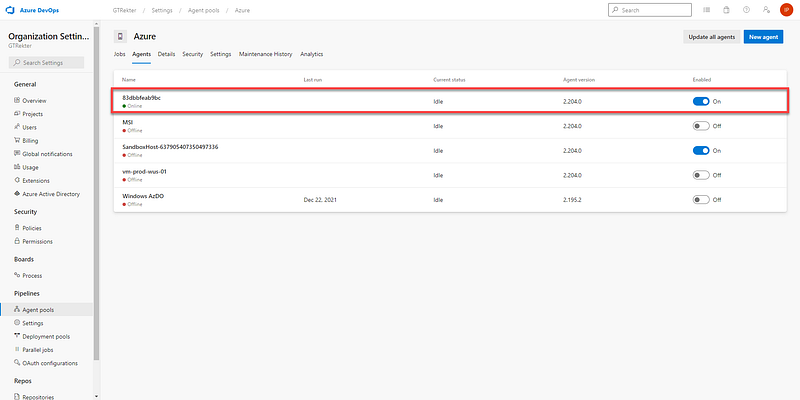 Configure your Azure DevOps agents to run in Azure Container Instances