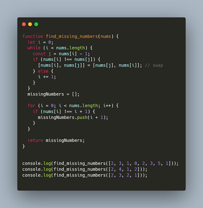 Coding Pattern: Cyclic Sort