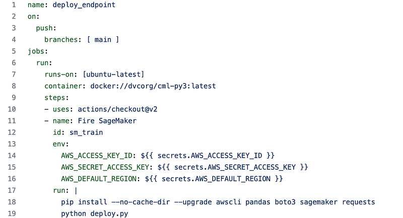 Machine Learning CI/CD Pipeline with Github Actions and Amazon SageMaker