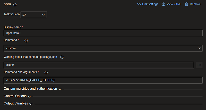 Cache Node Modules in Azure Pipelines