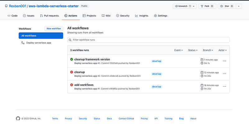 Setup CI/CD for your AWS Lambda with Serverless framework and GitHub ...