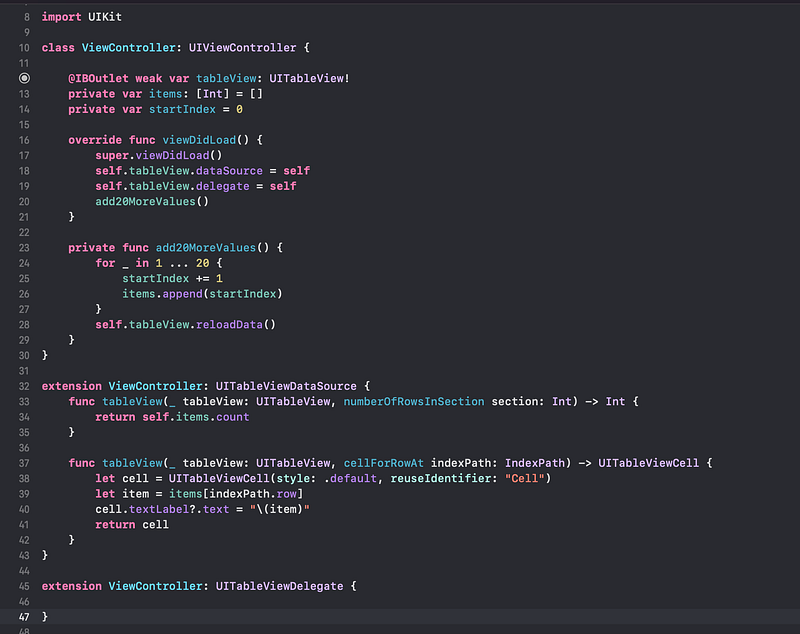 Infinite Scroll in UITableView With a Simple Example in iOS